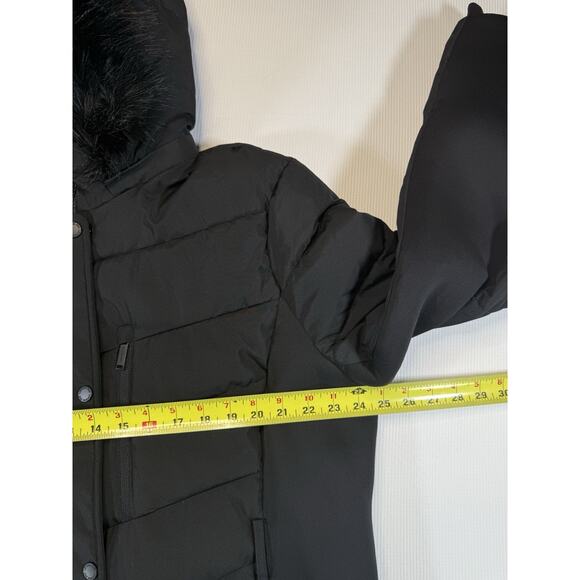 London Fog Womens Coat Black XXL Puffer Faux Fur Detachable Hood Jacket - Picture 6 of 9